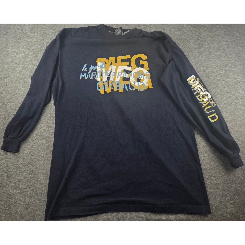 Marithe Francois Girbaud Shirt Mens 1X Navy Blue Long Sleeve Y2K Streetwear